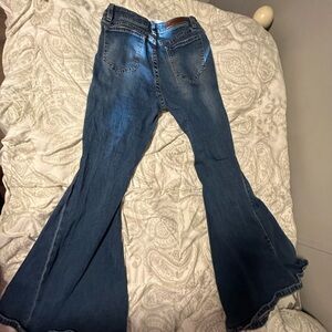 High rise Dark blue bell bottoms